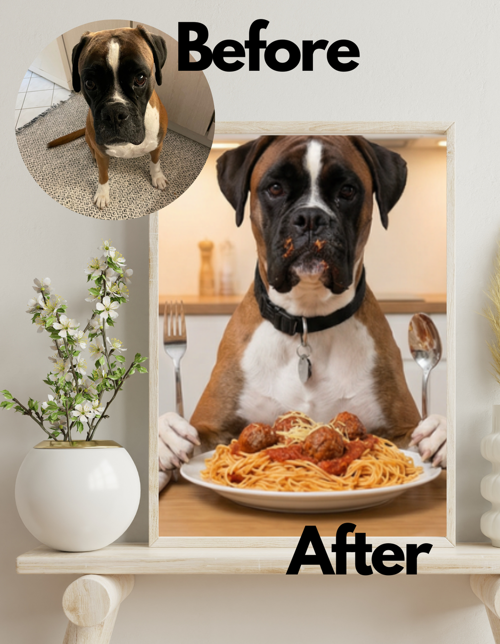 Personalisiertes Hundeposter, individualisiertes Haustierportrait -  Küchen Edition