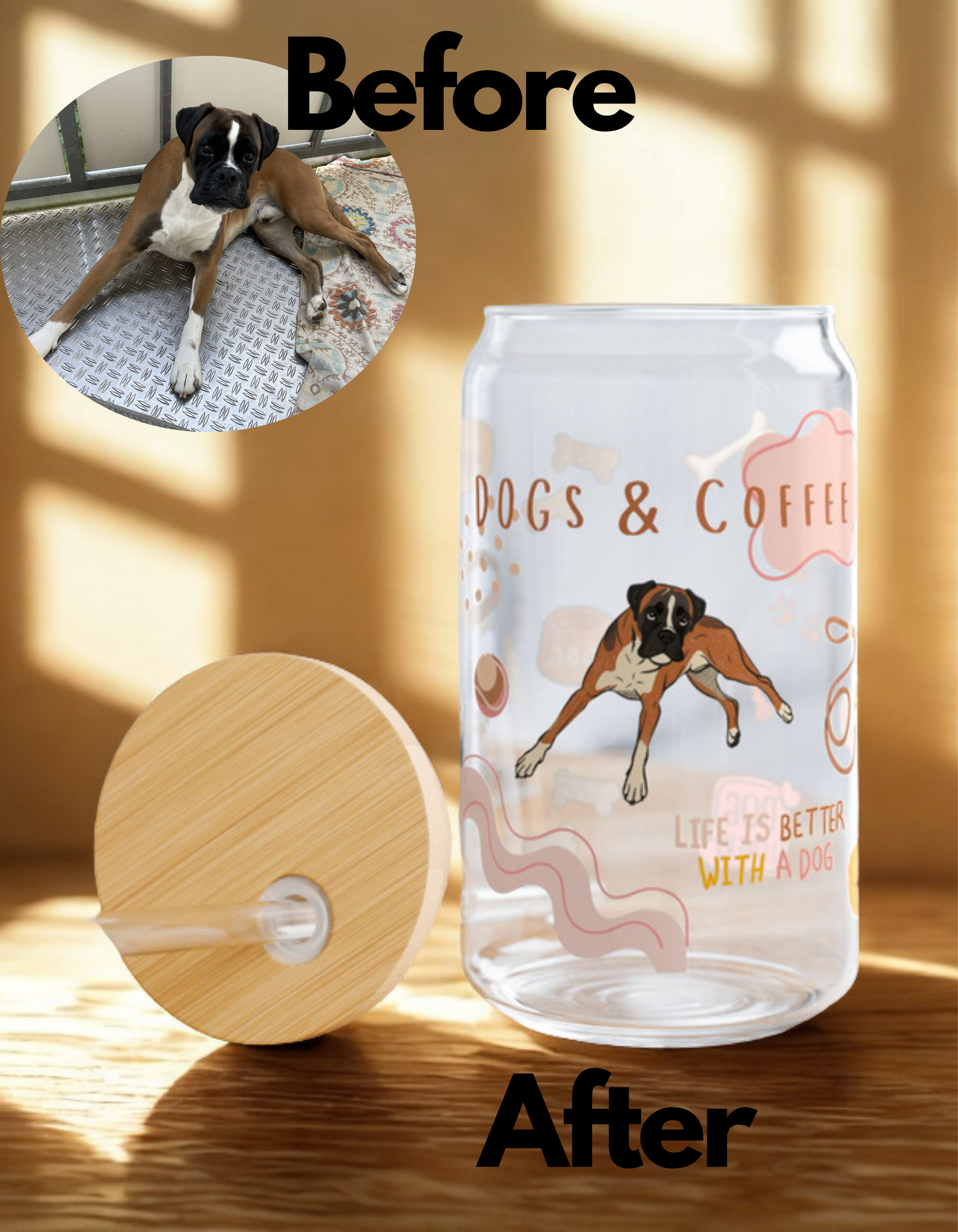 Personalisiertes Trinkglas - Hundeedition