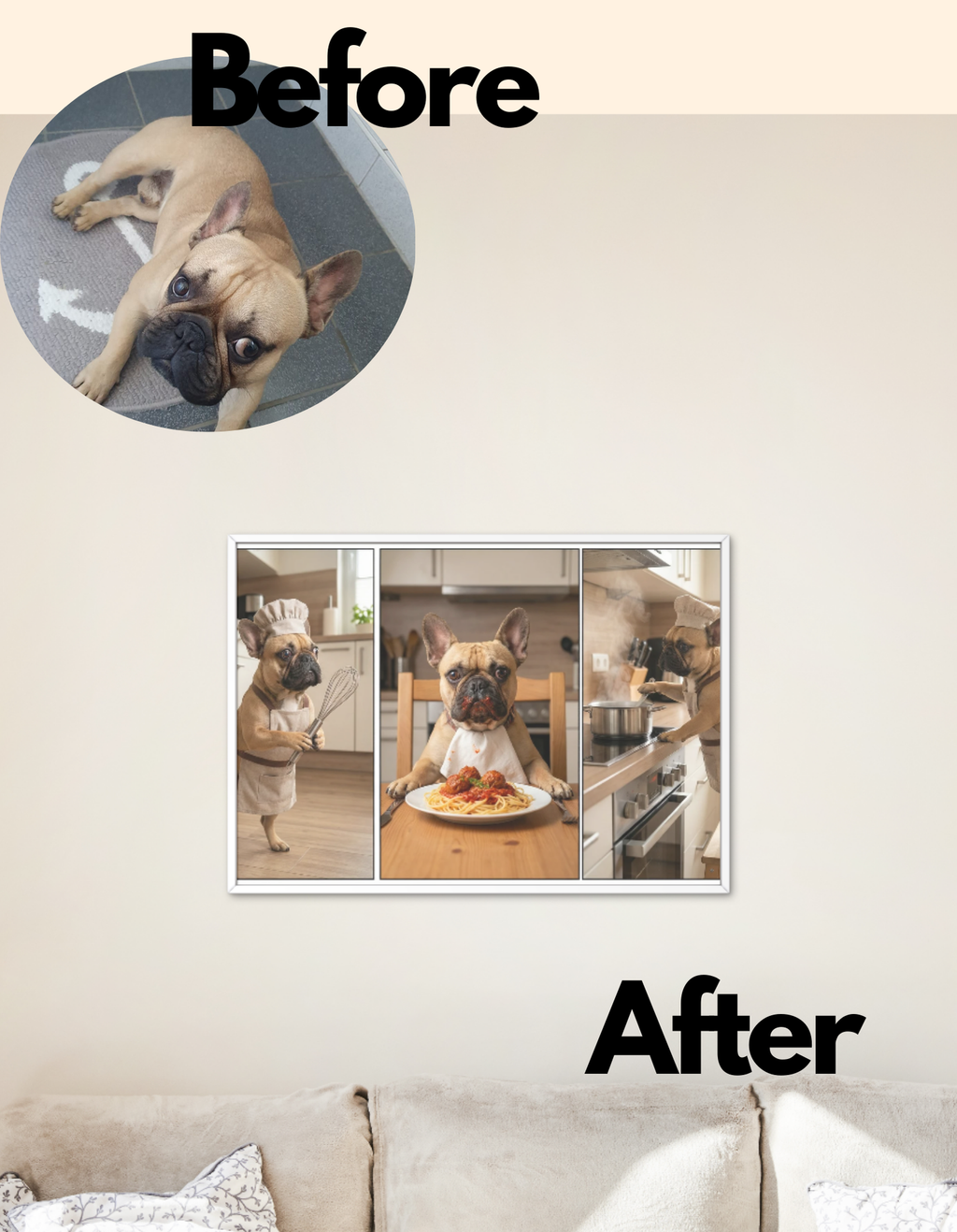 Personalisiertes Hundeposter, individualisiertes Haustierportrait -  Küchen Edition