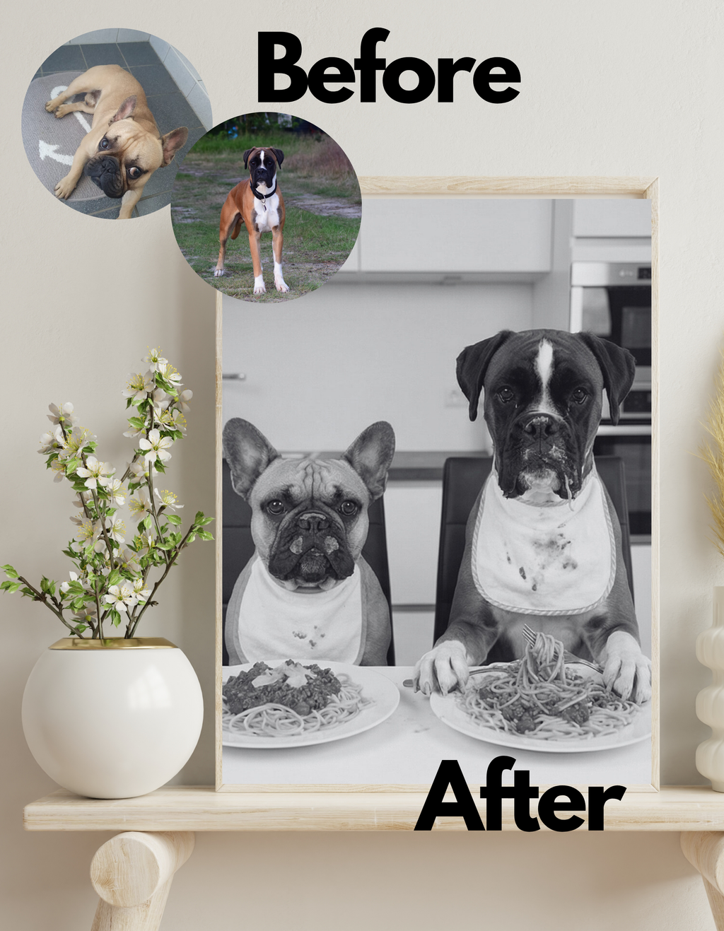 Personalisiertes Hundeposter, individualisiertes Haustierportrait -  Küchen Edition