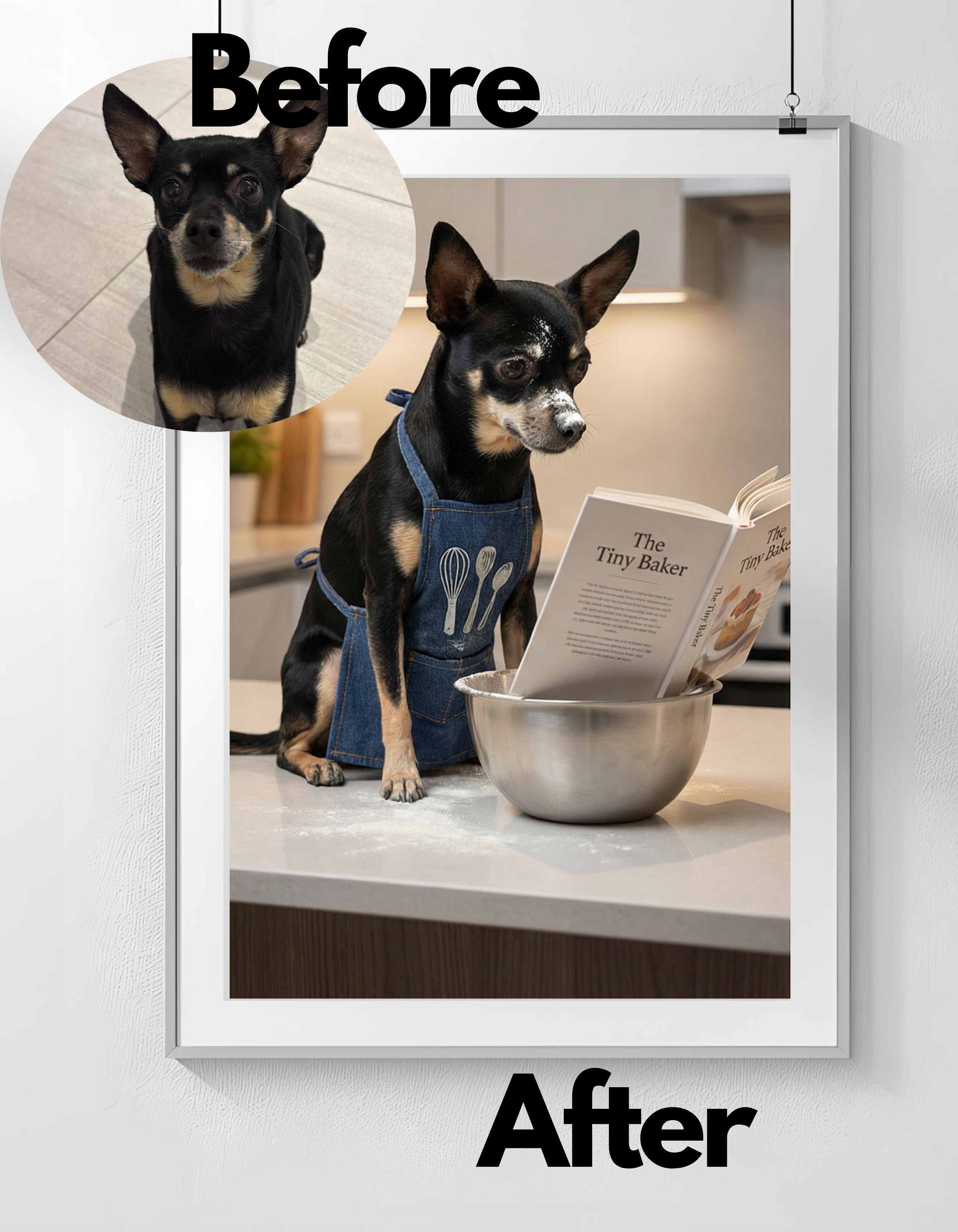 Personalisiertes Hundeposter, individualisiertes Haustierportrait -  Küchen Edition