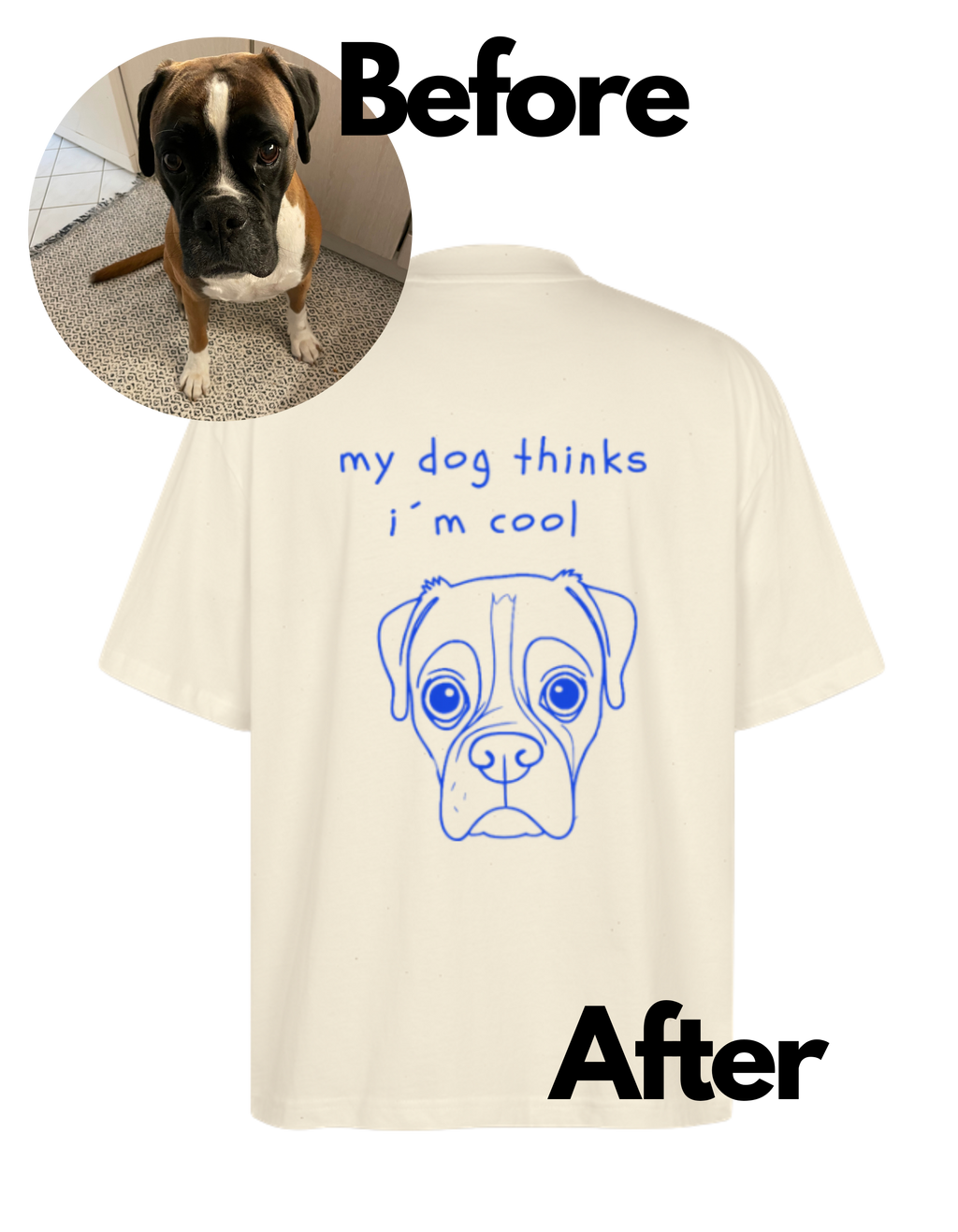 T Shirt mit deinen Haustier als Backprint