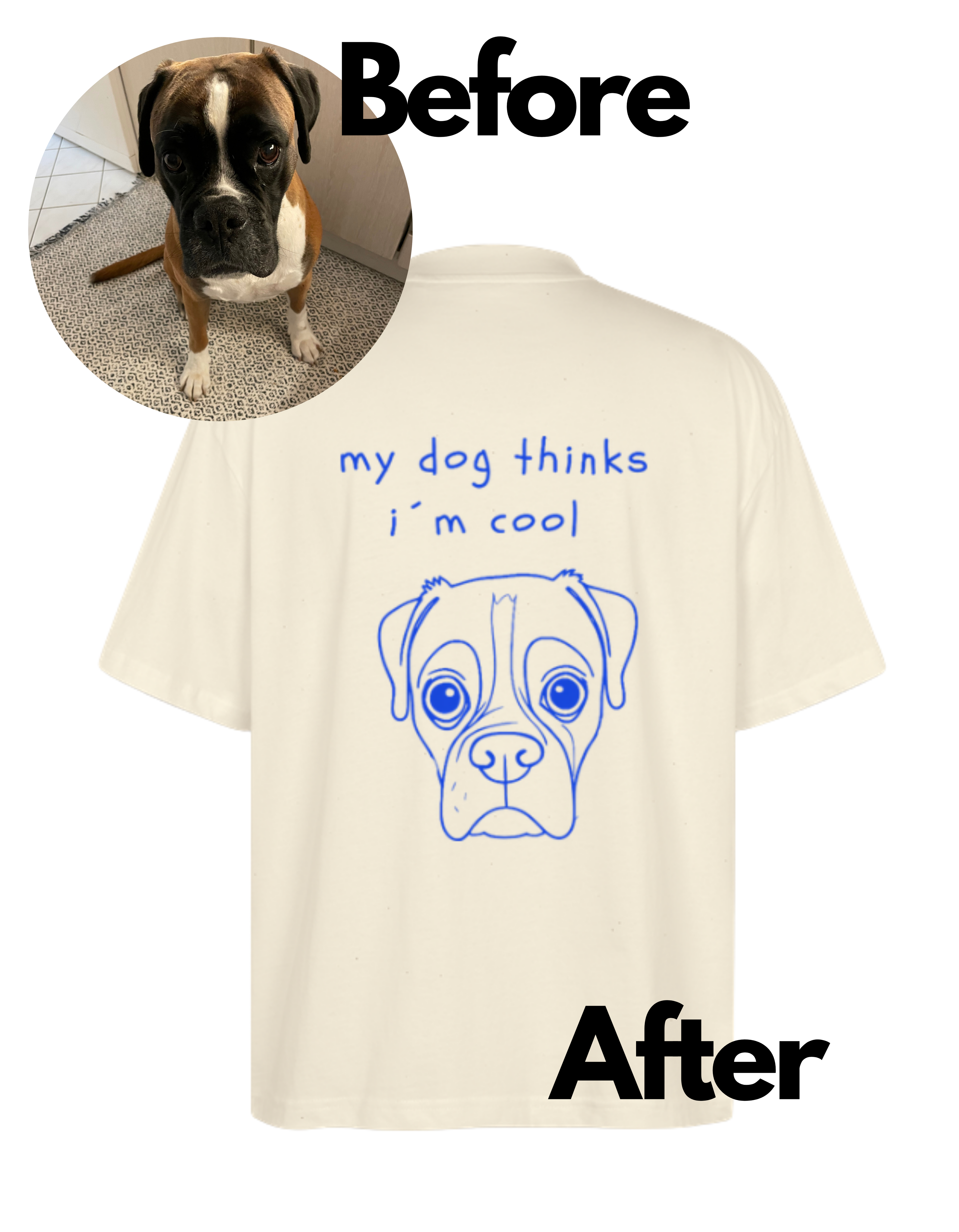 T Shirt mit deinen Haustier als Backprint